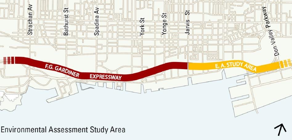 Harta e Torontos gardiner autostradave