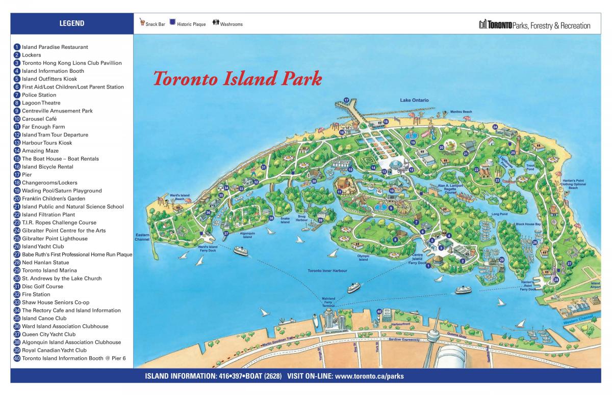 Harta e Torontos island park