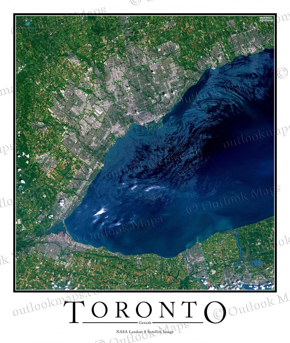 Harta e Torontos liqenit Ontario satelitore