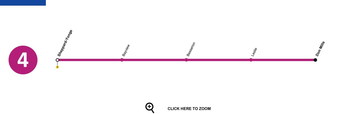 Harta e Torontos metro linjë 4 Sheppard