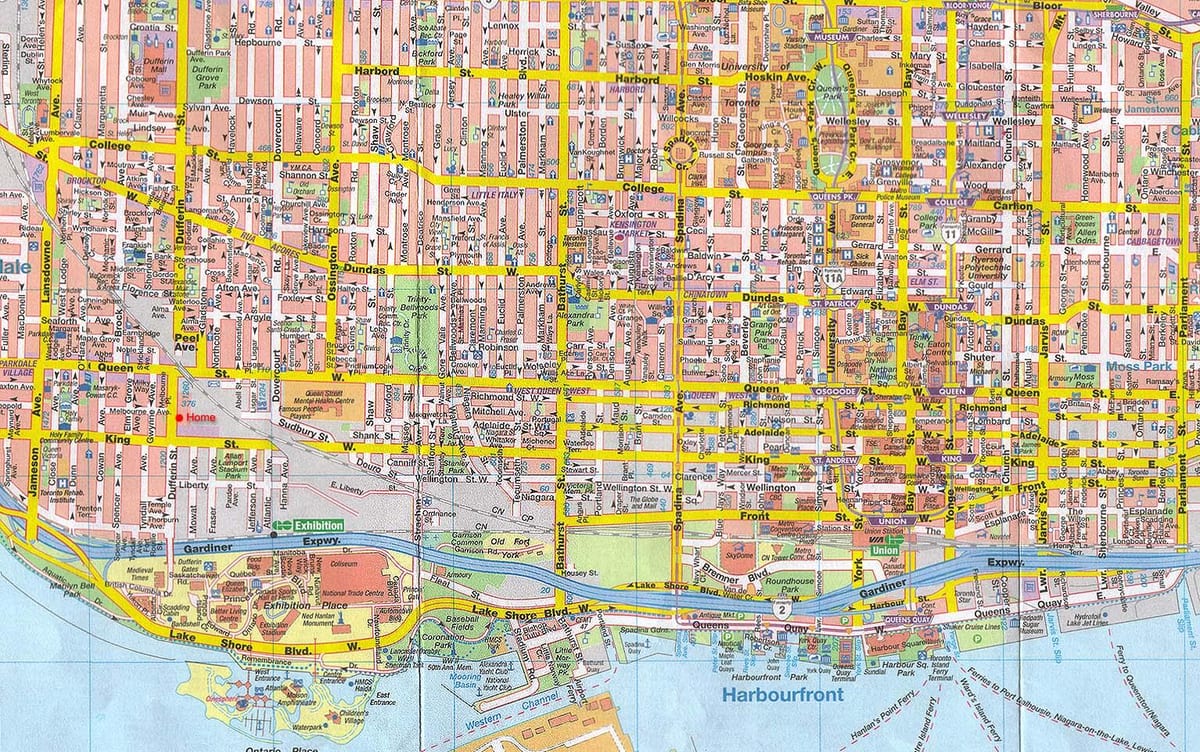 Harta e Toronto Qytetit Kanada