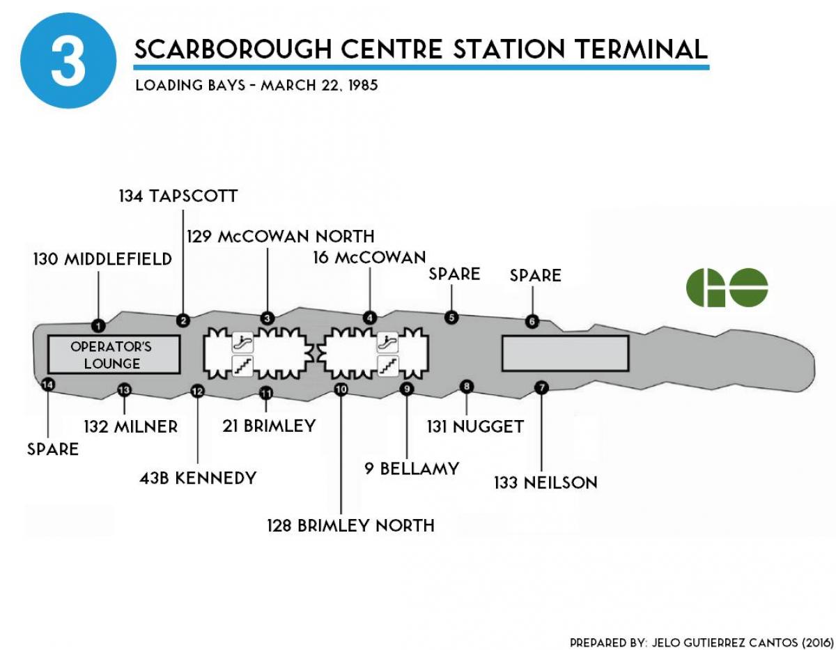 Harta e Torontos Scarborough qendra stacioni terminal