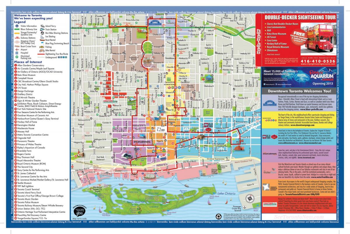 Harta e Torontos turistët