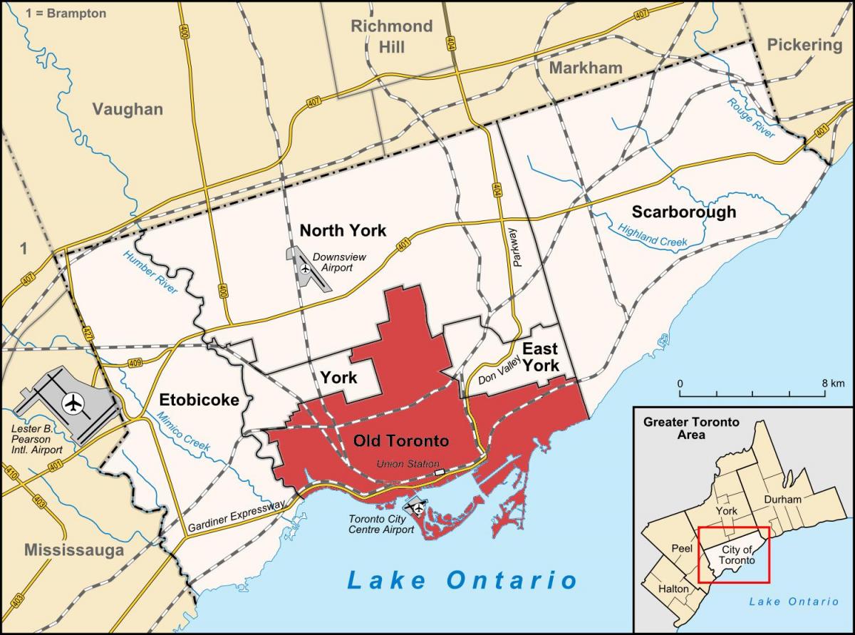 Harta e Toronto area