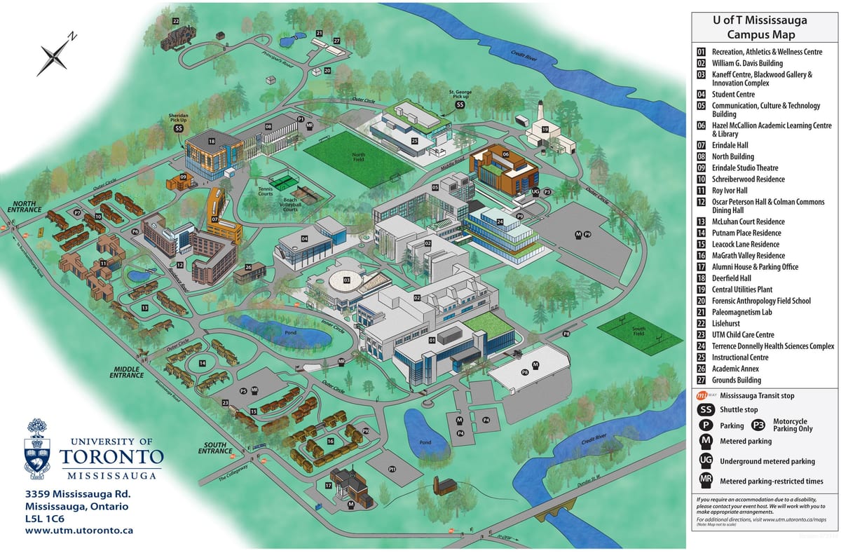 Harta e universitetit të Torontos Mississauga kampus
