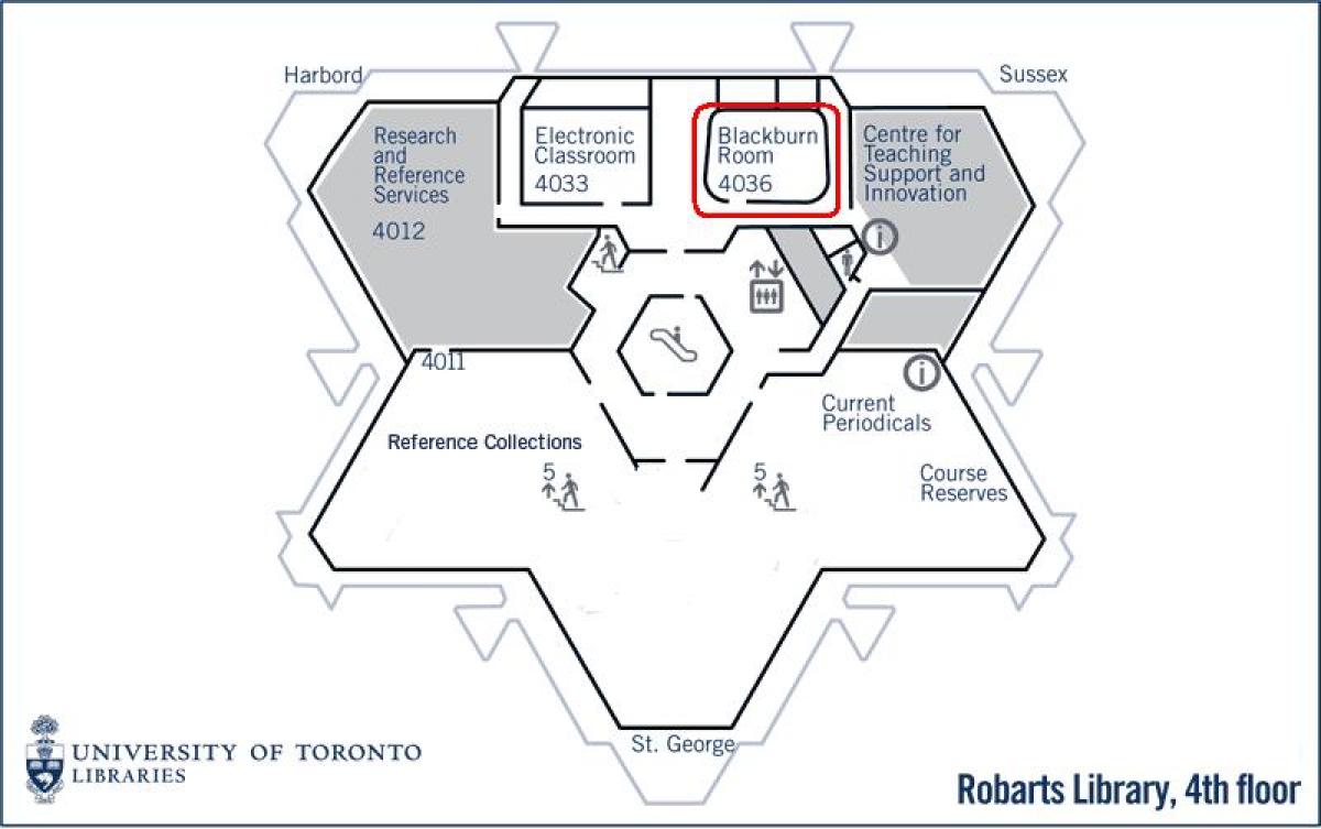 Harta e universitetit të Torontos Robarts biblioteka blackburn dhomë