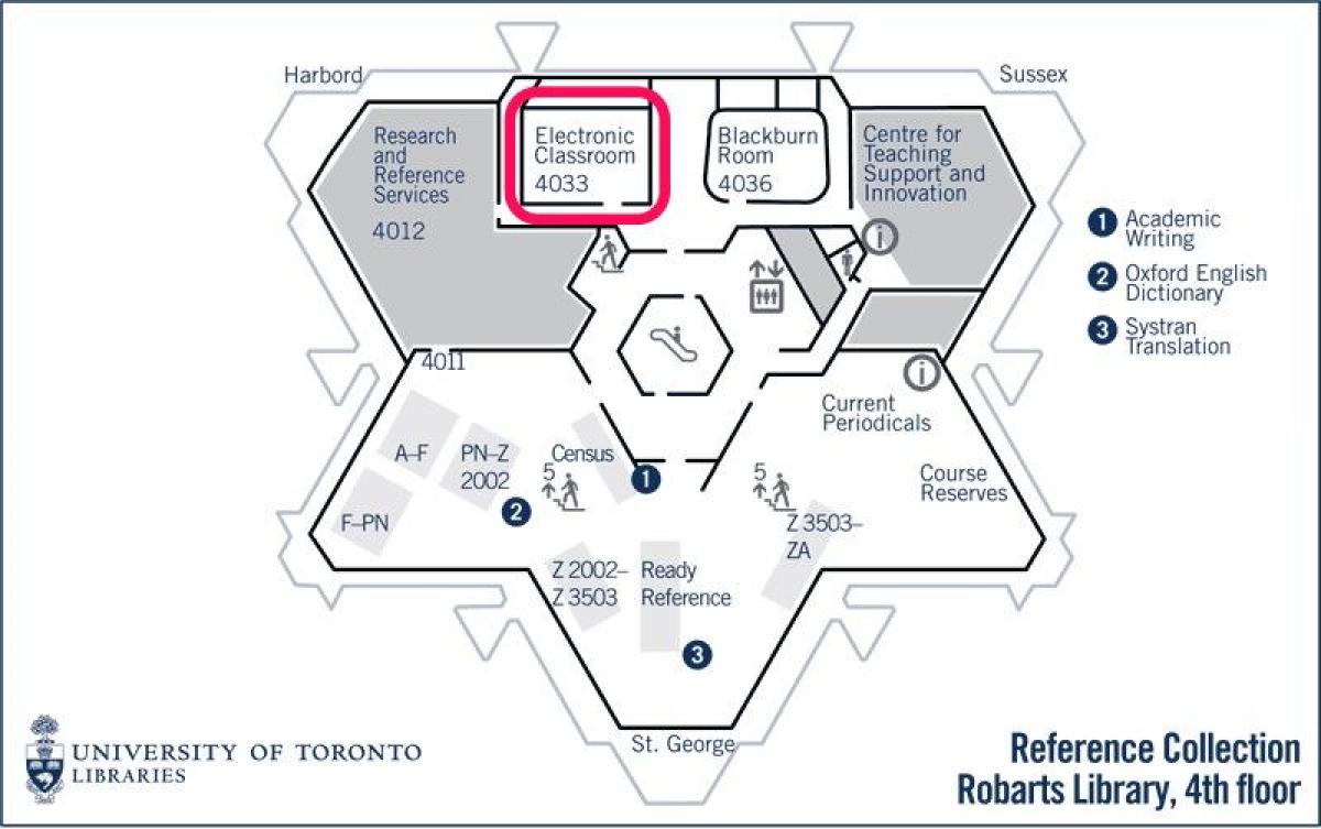 Harta e universitetit të Torontos Robarts bibliotekë elektronike klasë