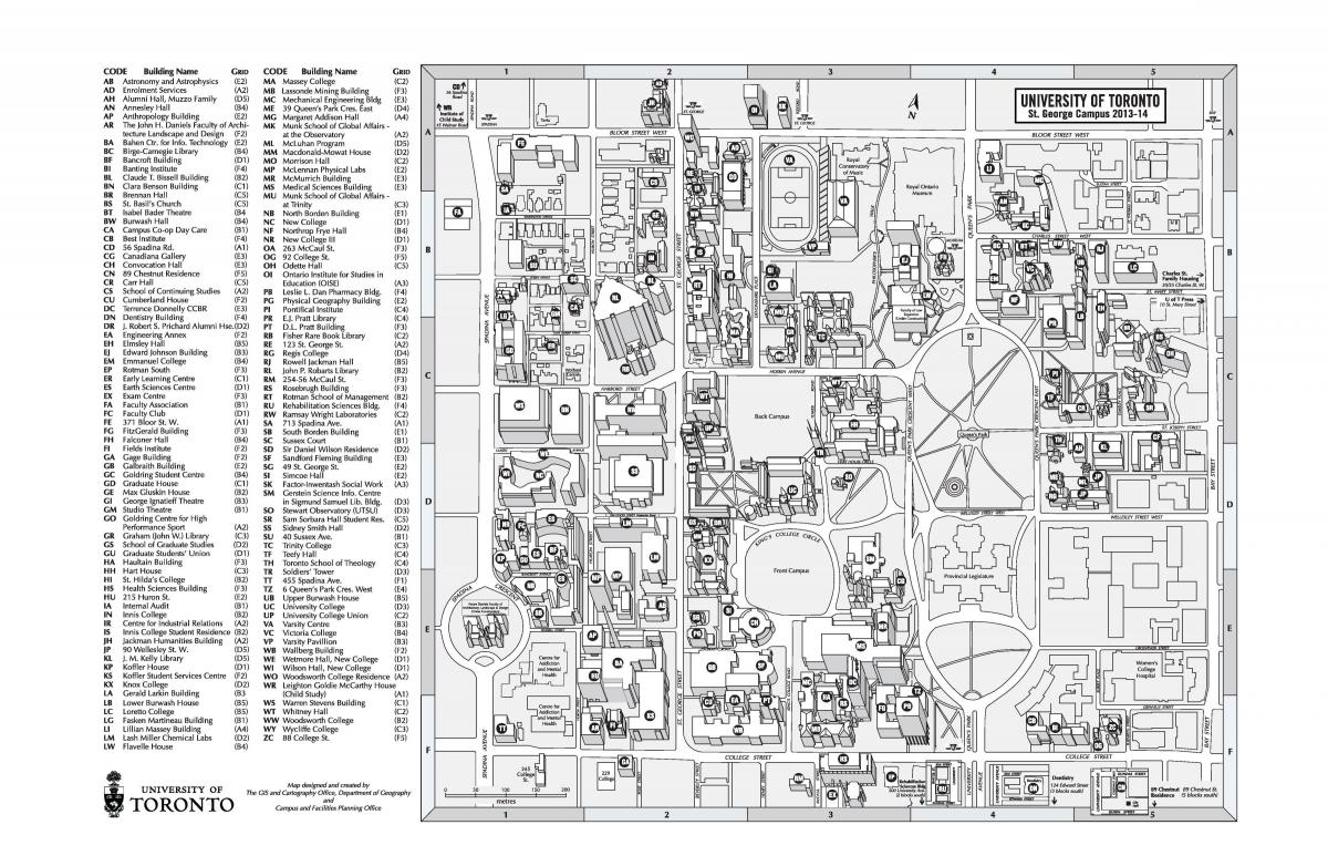 Harta e universitetit të Torontos, St Georges kampus