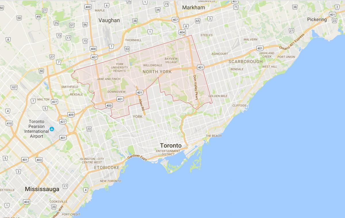 Harta e Uptown Toronto district Toronto