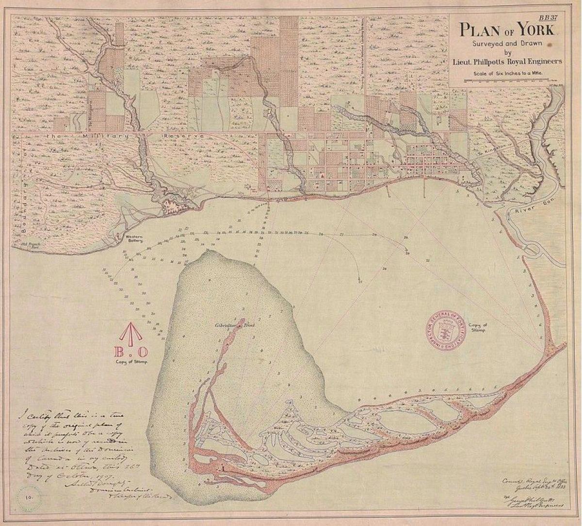 Harta e tokave të Jork, Toronto 1787-1884