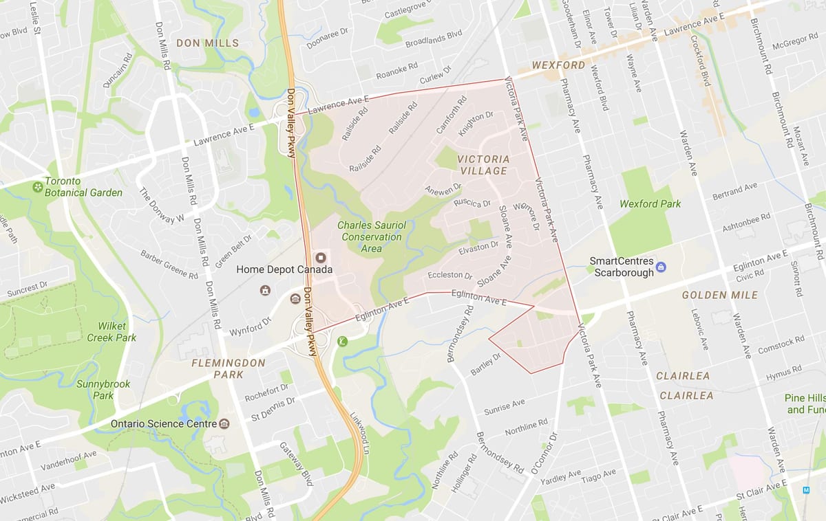 Harta e Victoria Fshatin lagjen Toronto
