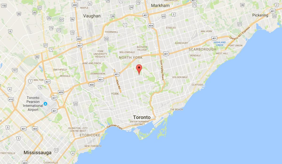 Harta e Wanless Park qarkut në Toronto