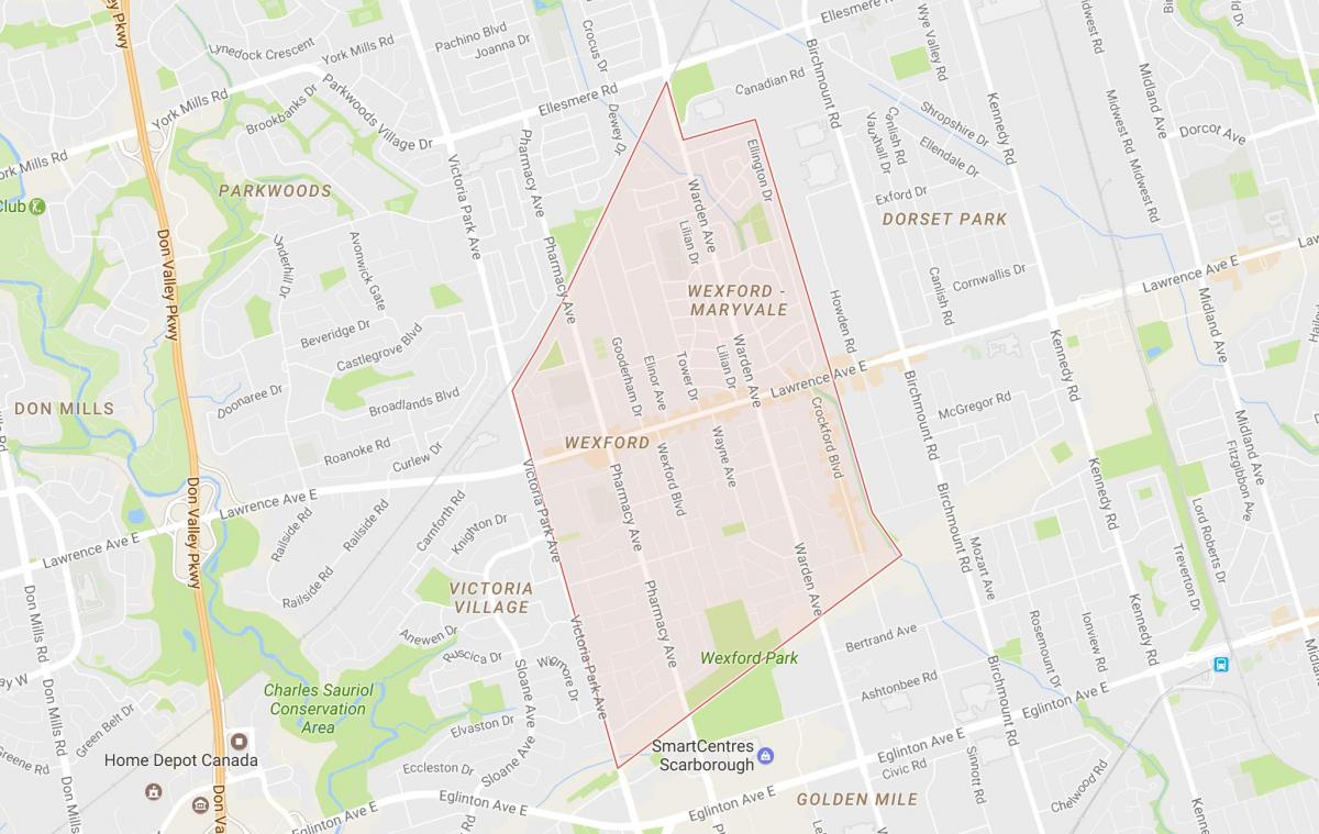 Harta e Wexford lagjen Toronto