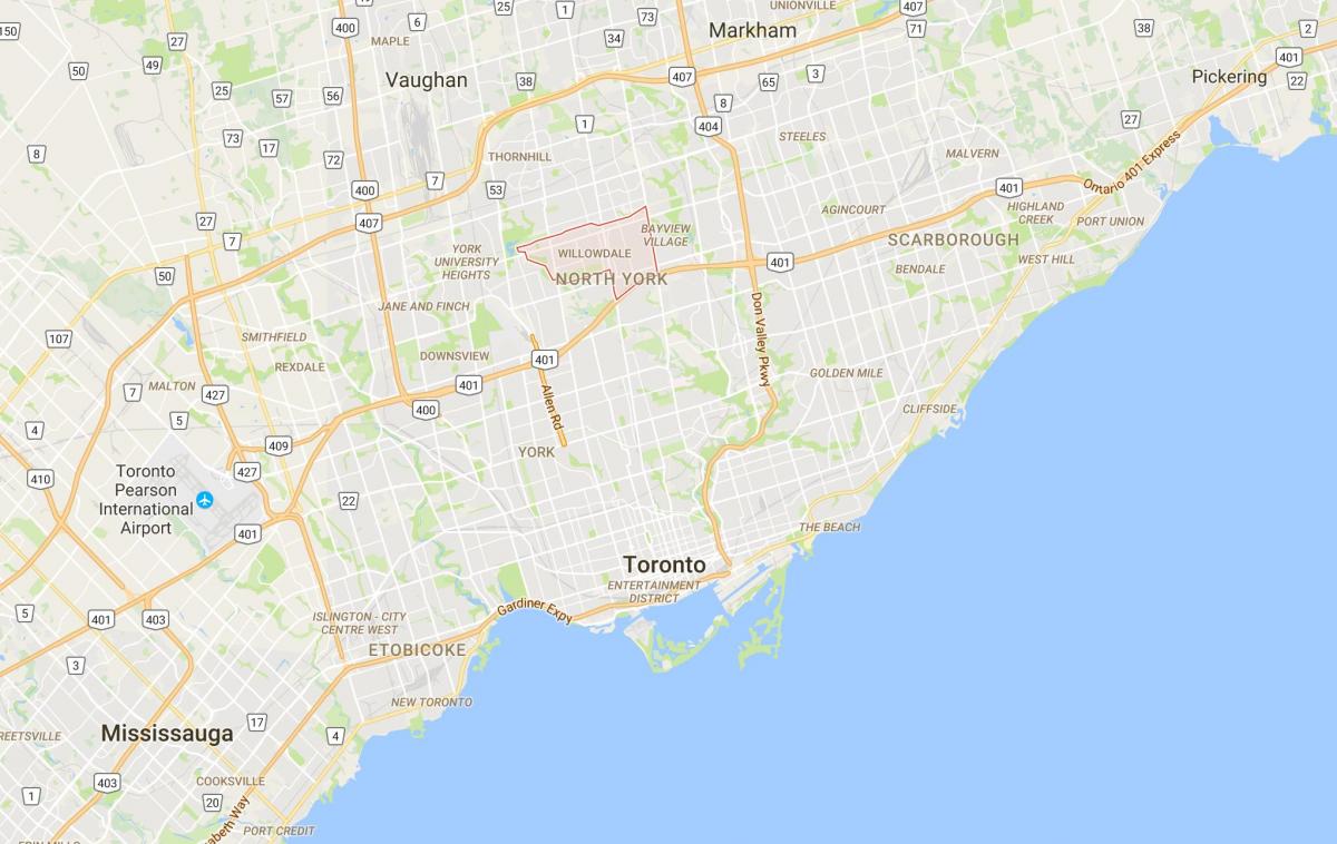 Harta e Willowdale qarkut në Toronto