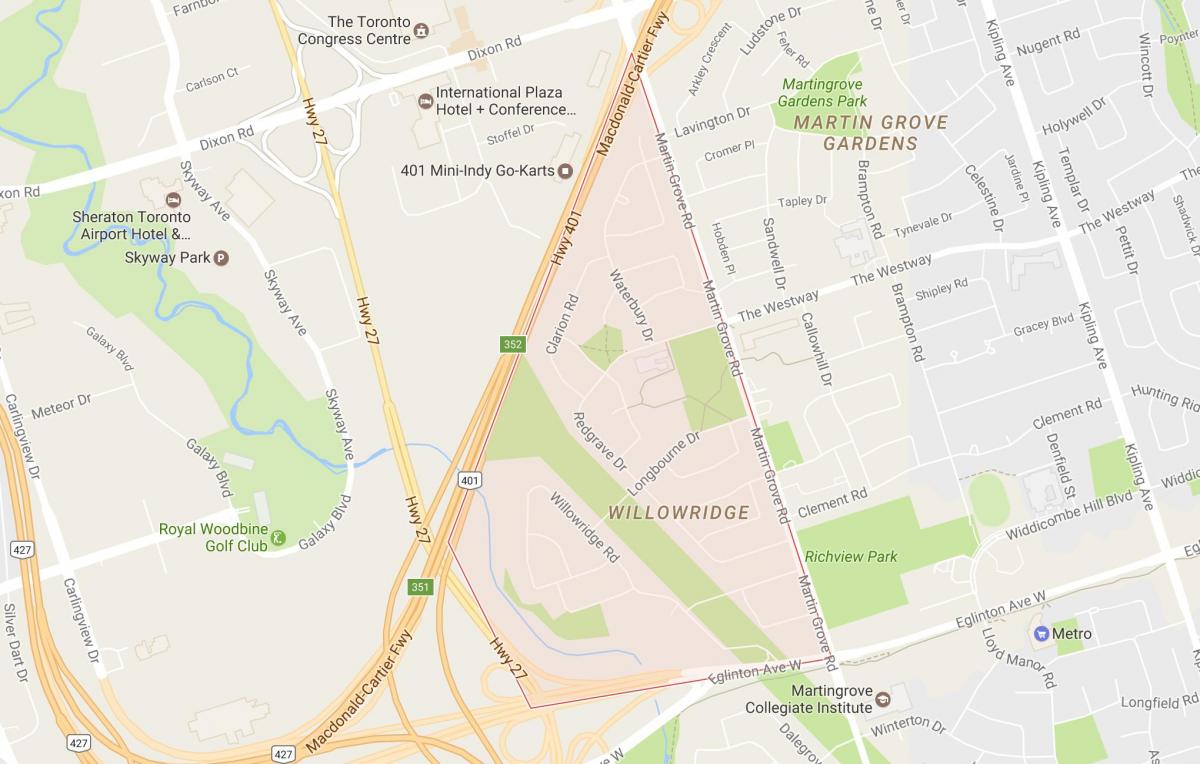 Harta e Willowridge lagjen Toronto