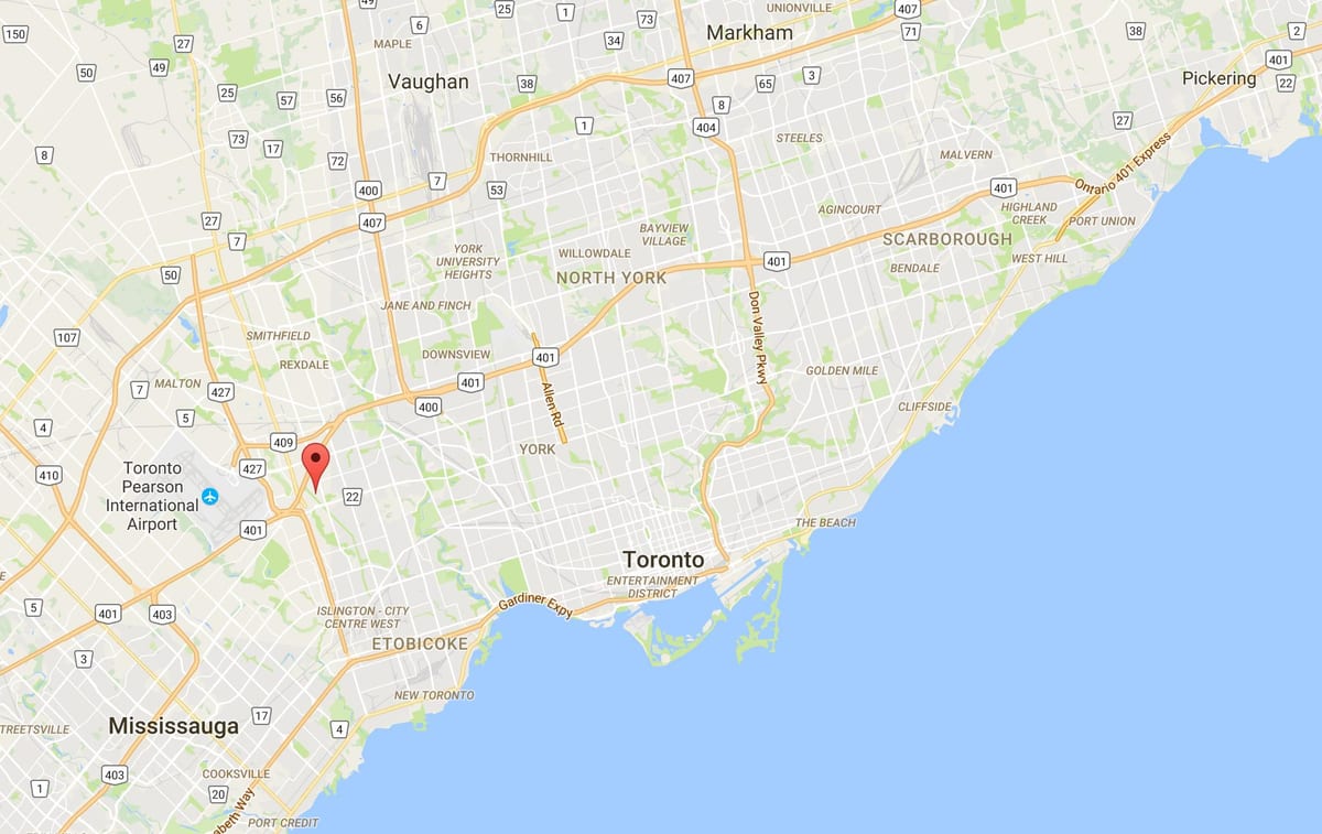 Harta e Willowridge qarkut në Toronto