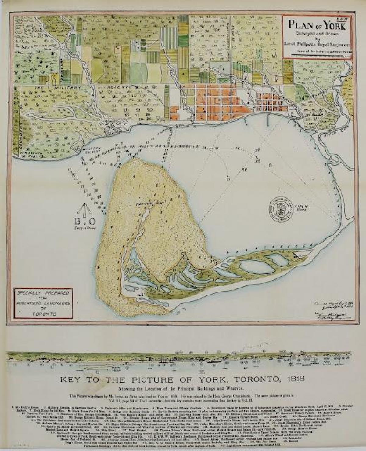 Harta e York-Toronto 1787-1884 cartoony versionin