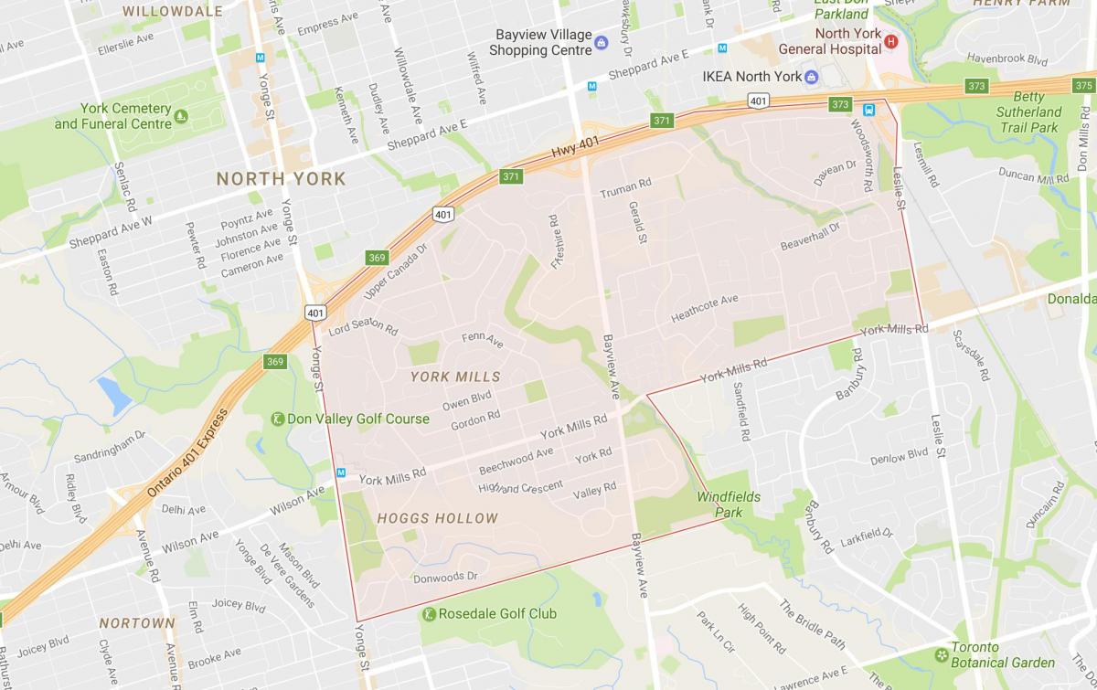 Harta e York Mullinj lagjen Toronto