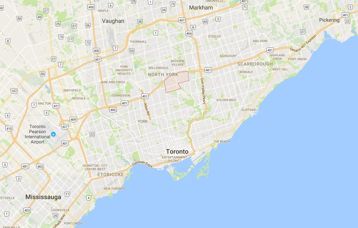 Harta e York Mullinj qarkut në Toronto