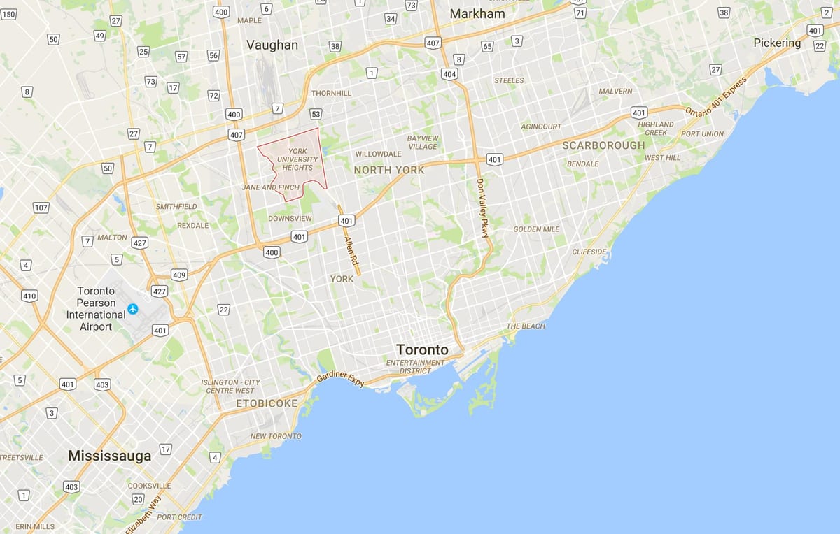 Harta e Universitetit York Lartësi të qarkut Toronto