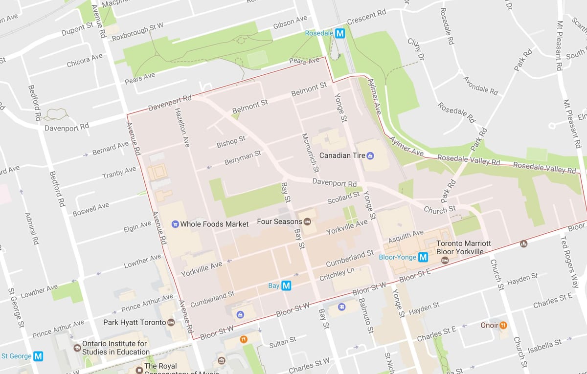 Harta e Yorkville lagjen Toronto