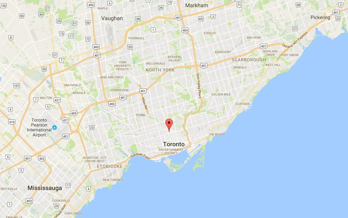 Harta e Yorkville qarkut në Toronto