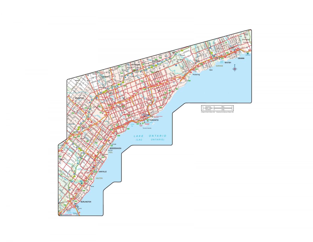 Hartë zyrtare të Rrugëve të Ontarios