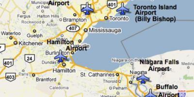 Harta e Aeroporteve afër Torontos