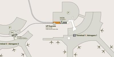 Harta e aeroportit të Pearson-it stacioni i trenit