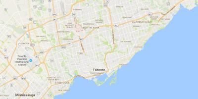 Harta e Bathurst Manor qarkut në Toronto