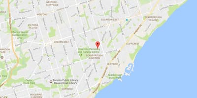 Harta e Danforth rrugës Toronto
