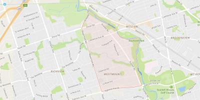 Harta e Humber Lartësitë – Westmount lagjen Toronto