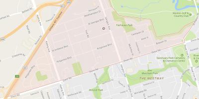 Harta e Kingsview Fshatin lagjen Toronto