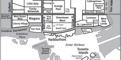 Harta e Lagje në Jug Core Toronto