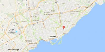 Harta e Lindjes Danforth qarkut në Toronto