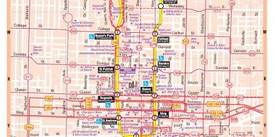 Harta e Metrosë në stacionin në qendër të qytetit të Torontos