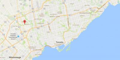 Harta e Perëndimit Humber-Clairville qarkut në Toronto