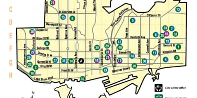 Harta e objekteve rekreative Toronto