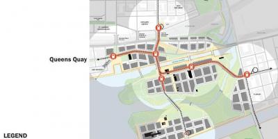 Harta e Projets Lindore Waterfront në Lindje Bayfront Toronto