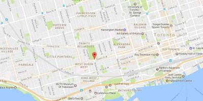 Harta e Queen Street Perëndim lagjen Toronto