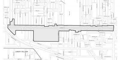 Harta e Queen street perëndim Toronto