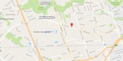 Harta e Rexdale bulevardit Toronto