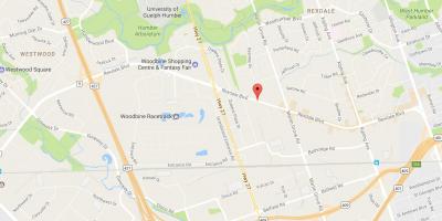 Harta e Rexdale bulevardit Toronto