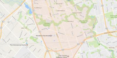 Harta e Rexdale lagjen Toronto