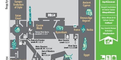 Harta e Royal Ontario Museum niveli 3