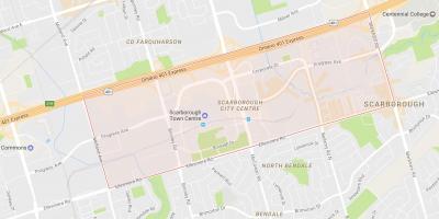 Harta e Scarborough në Qendër të Qytetit lagjen Toronto