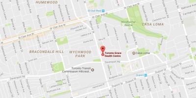 Harta e Torontos Hir të Qendrës Shëndetësore
