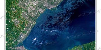 Harta e Torontos liqenit Ontario satelitore