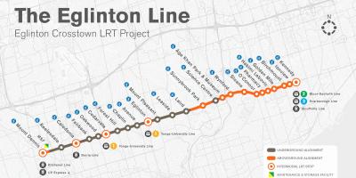 Harta e Torontos metro Eglinton linjë projektit