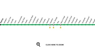 Harta e Torontos metro line 2 Bloor-Danforth